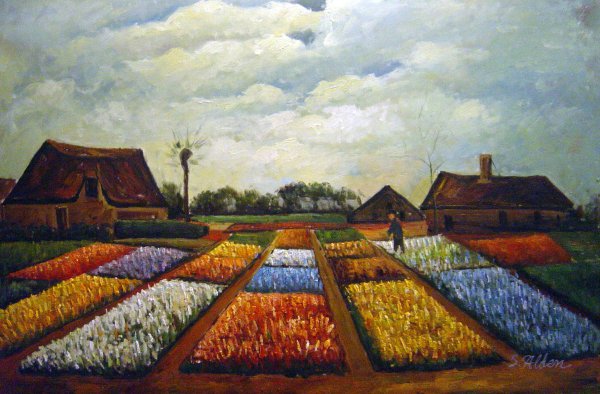 The Bulb Field. The painting by Vincent Van Gogh