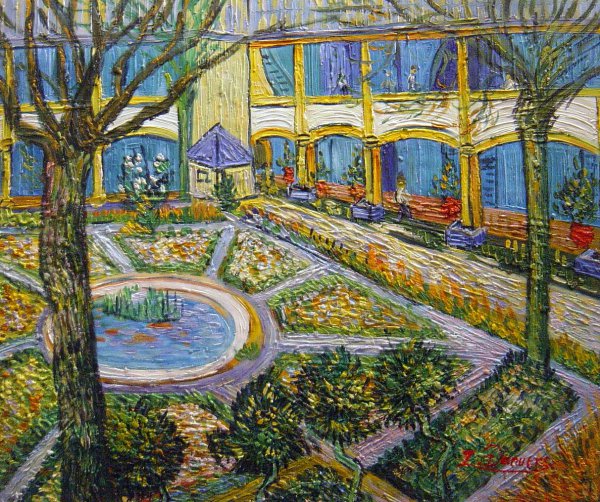 The Courtyard Of The Hospital In Arles. The painting by Vincent Van Gogh