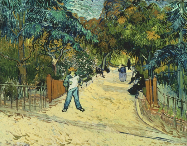 The Entrance to the Public Gardens in Arles. The painting by Vincent Van Gogh