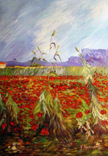 The Field With Poppies. The painting by Vincent Van Gogh