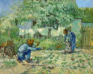 Vincent Van Gogh, The First Steps, after Millet, Painting on canvas