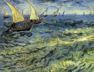 Rowing Boats On The Banks Of The Oise Painting by Vincent Van Gogh 