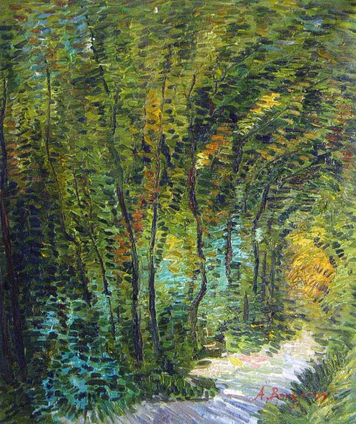 The Forest Path. The painting by Vincent Van Gogh
