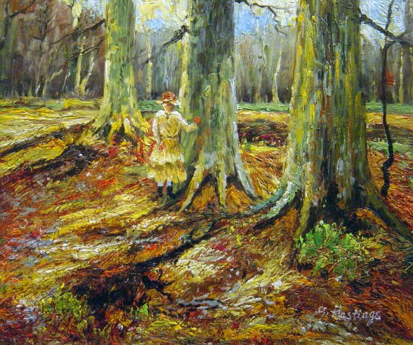 The Girl In White In The Woods. The painting by Vincent Van Gogh
