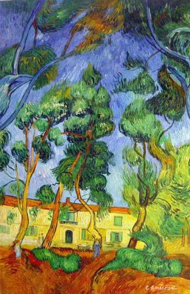 The Grounds Of The Asylum. The painting by Vincent Van Gogh