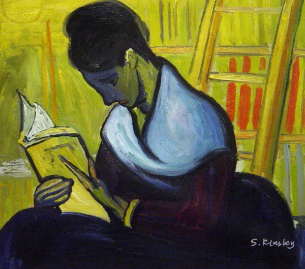 The Novel Reader. The painting by Vincent Van Gogh
