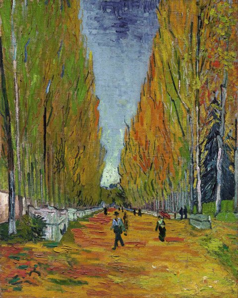 The Path at Les Alychamps. The painting by Vincent Van Gogh
