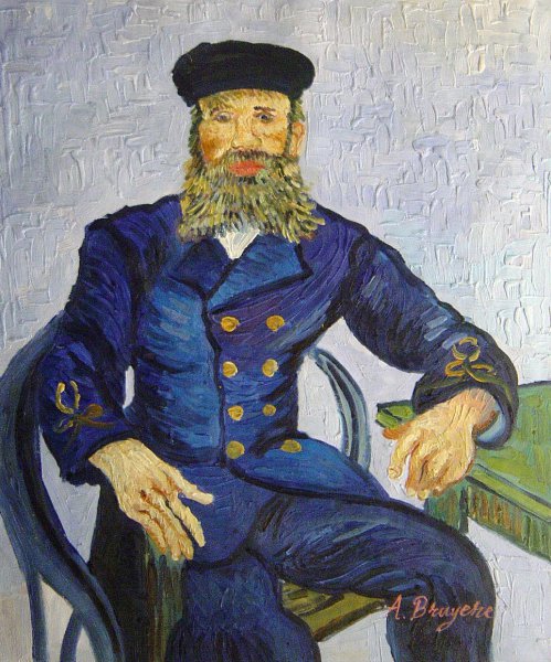 The Postman Joseph Roulin. The painting by Vincent Van Gogh