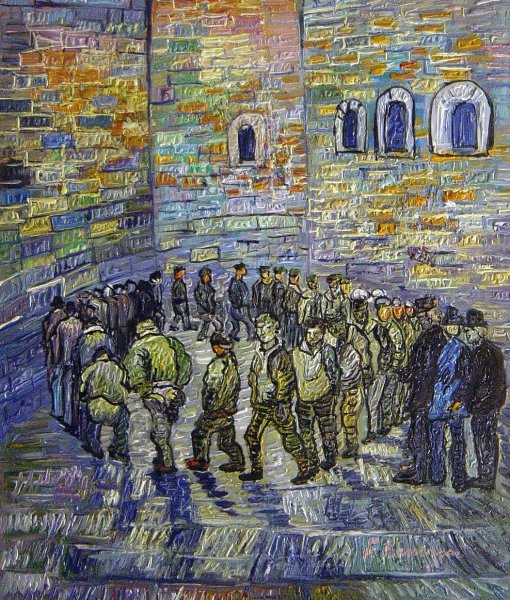 The Prison Courtyard. The painting by Vincent Van Gogh