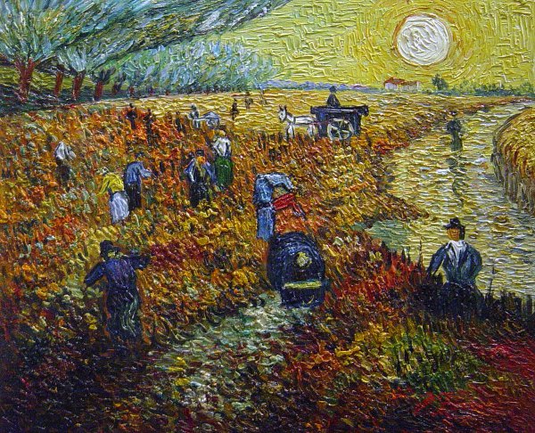 The Red Vineyard Of Arles. The painting by Vincent Van Gogh