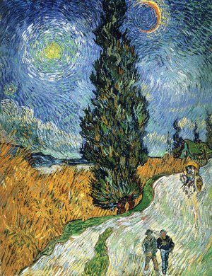 Vincent Van Gogh, The Road with Cypress and Star, Painting on canvas