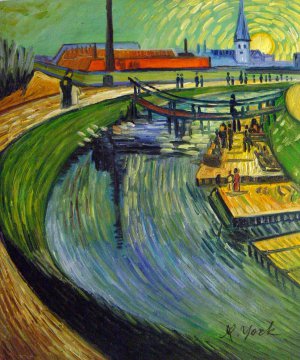 Vincent Van Gogh, The Roubine du Roi Canal With Washerwomen, Painting on canvas