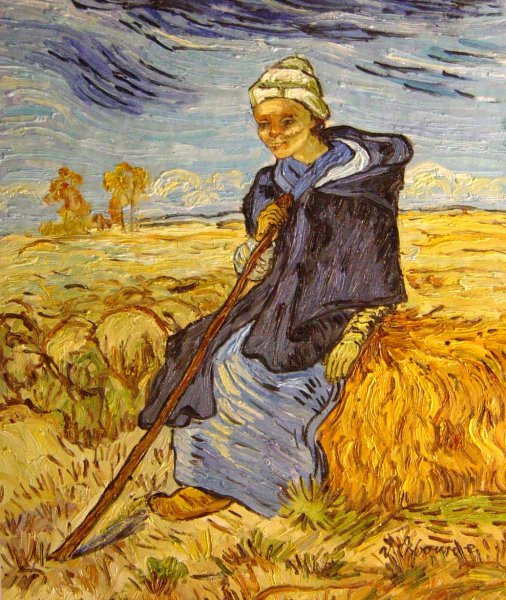 The Shepherdess (After Millet). The painting by Vincent Van Gogh