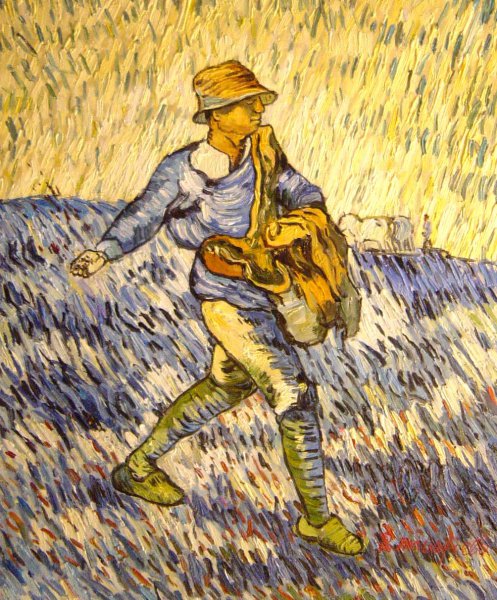 The Sower (After Millet). The painting by Vincent Van Gogh
