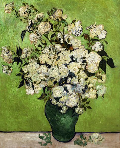 The Vase of Roses. The painting by Vincent Van Gogh