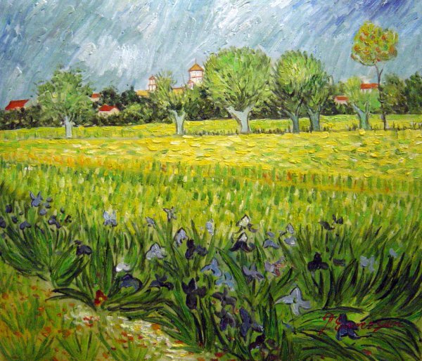 The View of Arles With Irises. The painting by Vincent Van Gogh