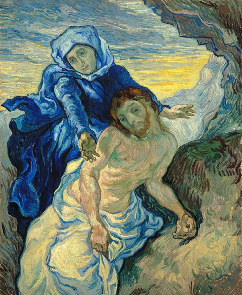 The Virgin Mary Mourning the Dead Christ (Pieta, after Delacroix). The painting by Vincent Van Gogh