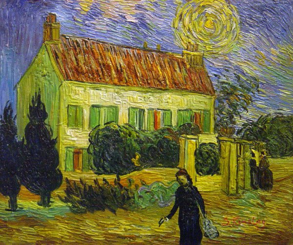 The White House At Night. The painting by Vincent Van Gogh