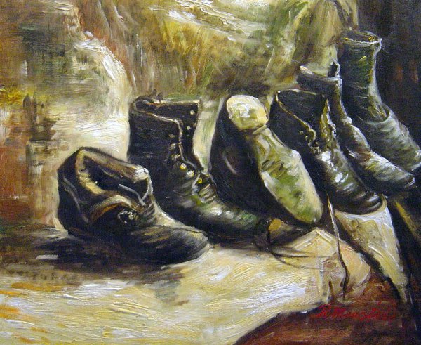 Three Pairs Of Shoes. The painting by Vincent Van Gogh