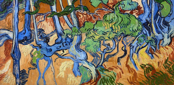 Tree Roots . The painting by Vincent Van Gogh