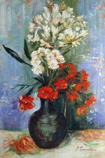 Vase Of Carnations And Other Flowers. The painting by Vincent Van Gogh