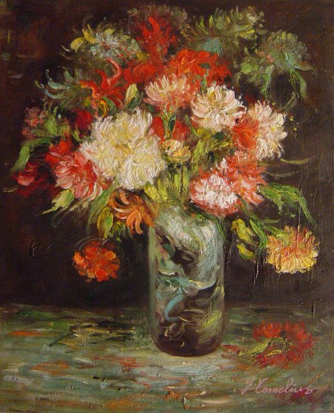 Vase Of Colorful Flowers. The painting by Vincent Van Gogh