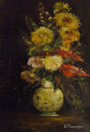 Vincent Van Gogh, Vase Of Flowers, Painting on canvas