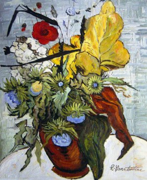 Vase Of Flowers With Poppies, Vincent Van Gogh, Art Paintings