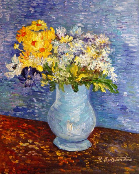 Vase Of Lilacs, Daisies And Anemones. The painting by Vincent Van Gogh