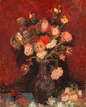 Vincent Van Gogh, Vase with Chinese Asters and Gladioli, Painting on canvas