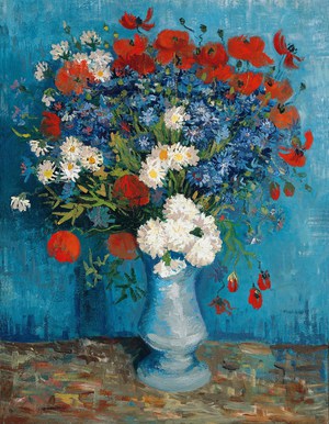 Vincent Van Gogh, Vase with Cornflowers and Poppies, Painting on canvas