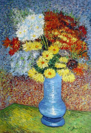 Vase With Daisies And Anemones, Vincent Van Gogh, Art Paintings