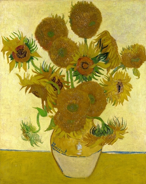 Vincent Van Gogh, Vase with Fourteen Sunflowers, Painting on canvas