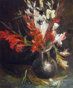Vincent Van Gogh, Vase With Gladiolas, Painting on canvas