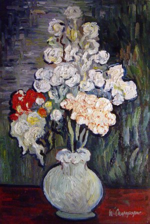 Vincent Van Gogh, Vase With Rose, Mallows, Painting on canvas