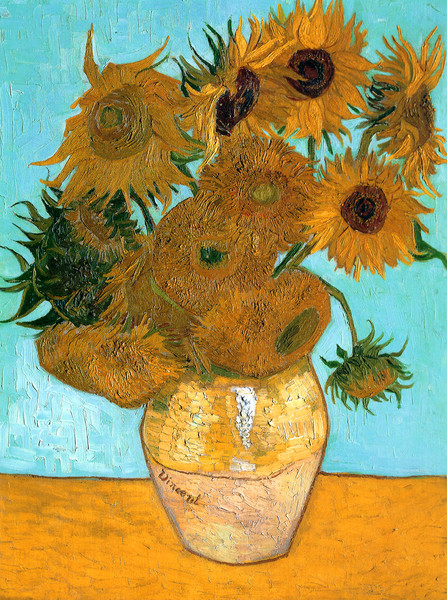 Vase with Twelve Sunflowers. The painting by Vincent Van Gogh