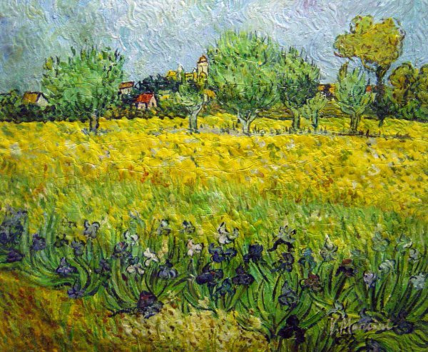 View Of Arles With Irises. The painting by Vincent Van Gogh