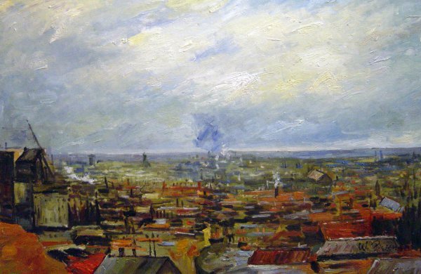 View of Paris From Montmartre. The painting by Vincent Van Gogh