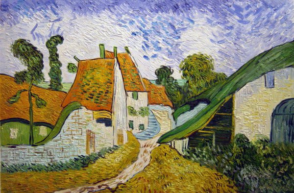 Village Street In Auvers. The painting by Vincent Van Gogh