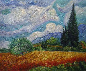 Wheat Field With Cypresses, Vincent Van Gogh, Art Paintings