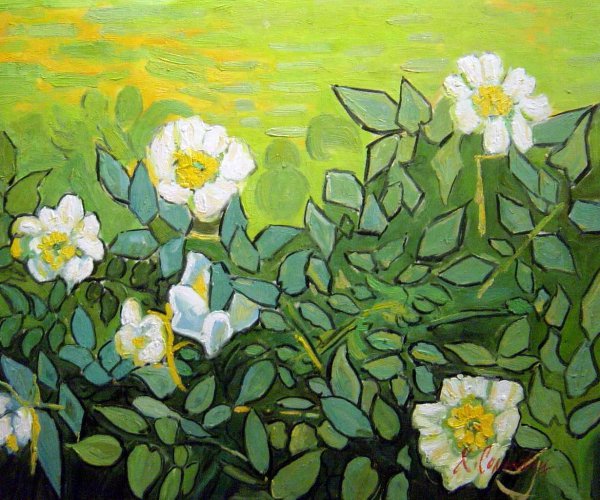 Wild Roses. The painting by Vincent Van Gogh