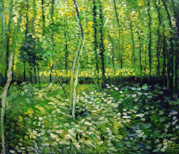 Woods And Undergrowth. The painting by Vincent Van Gogh