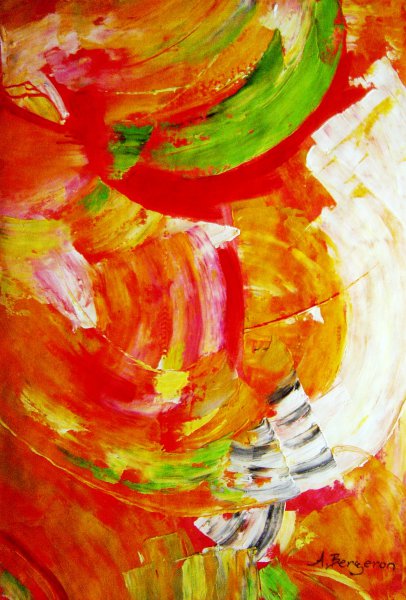Wake Up Call With Cheerful Colors. The painting by Our Originals