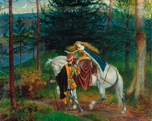 Famous paintings of Horses-Equestrian: Escorting La Belle Dame Sans Merci