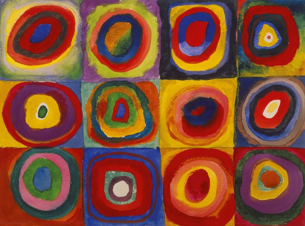 A Color Study: Squares with Concentric Circles, 1913. The painting by Wassily Kandinsky