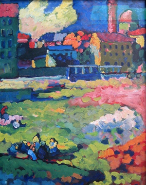 Wassily Kandinsky, Munich-Schwabing with the Church of St. Ursula, 1908, Painting on canvas