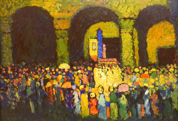 The Ludwigskirche in Munich, 1908. The painting by Wassily Kandinsky