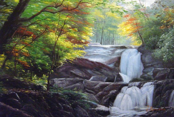Waterfall Paradise. The painting by Our Originals