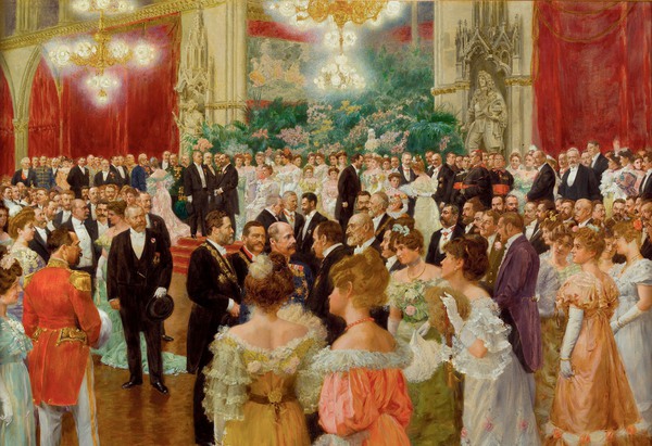 A Court Dance in Vienna. The painting by Wilhelm Gause