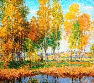 Willard Leroy Metcalf, October Festival, Painting on canvas